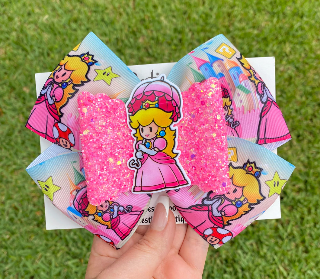 Princess Peach 6” Ribbon Bow