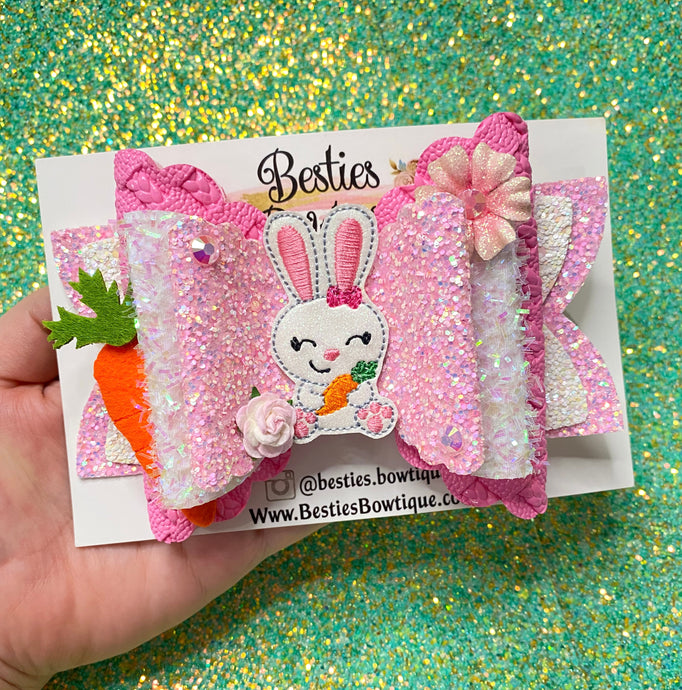 Pretty Bunny 5.5” Glitter Bow