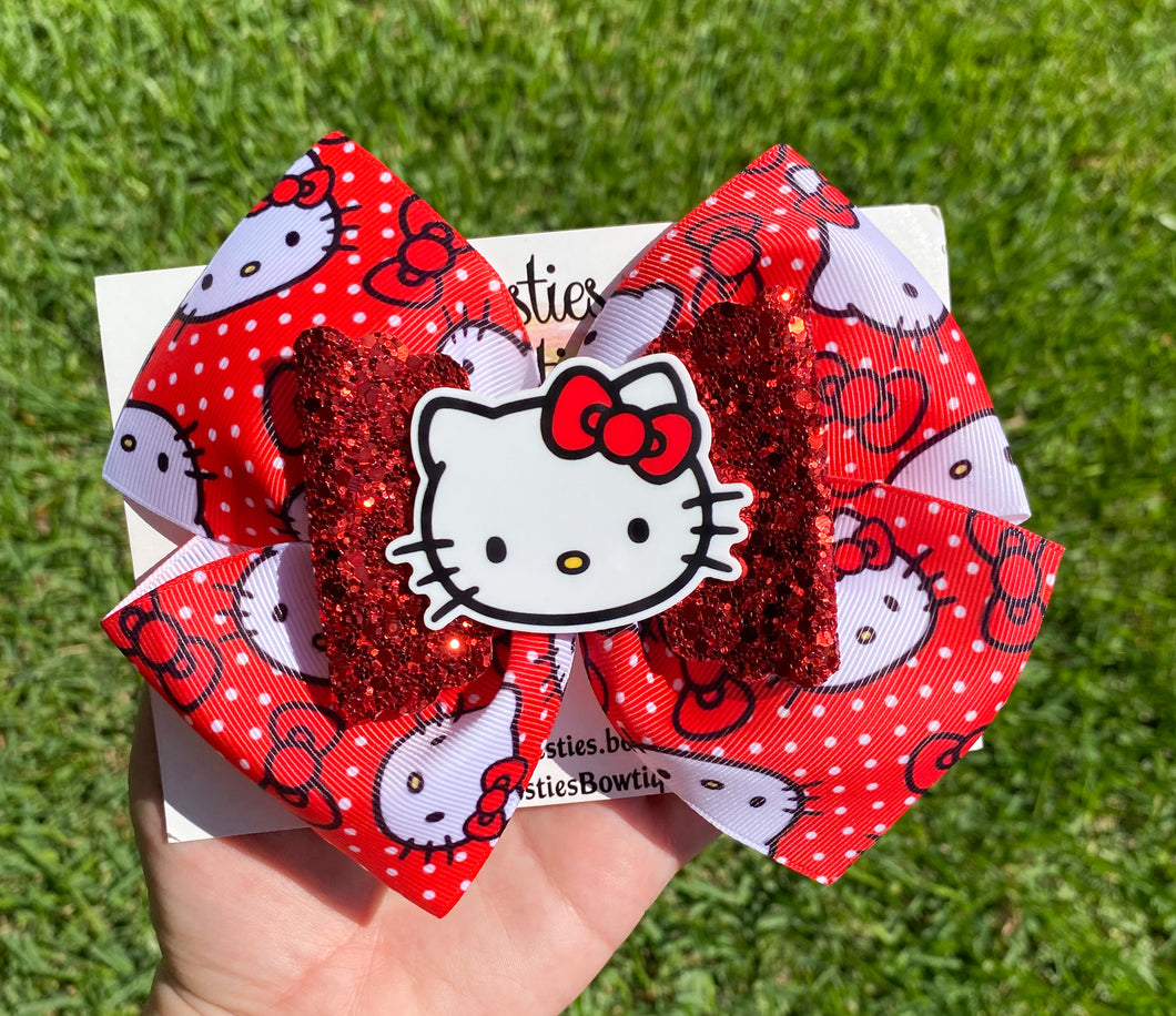 Hello Kitty Red 6” Ribbon Bow