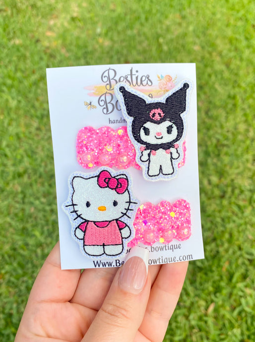 Kuromi/Hello Kitty Snap Clip Set