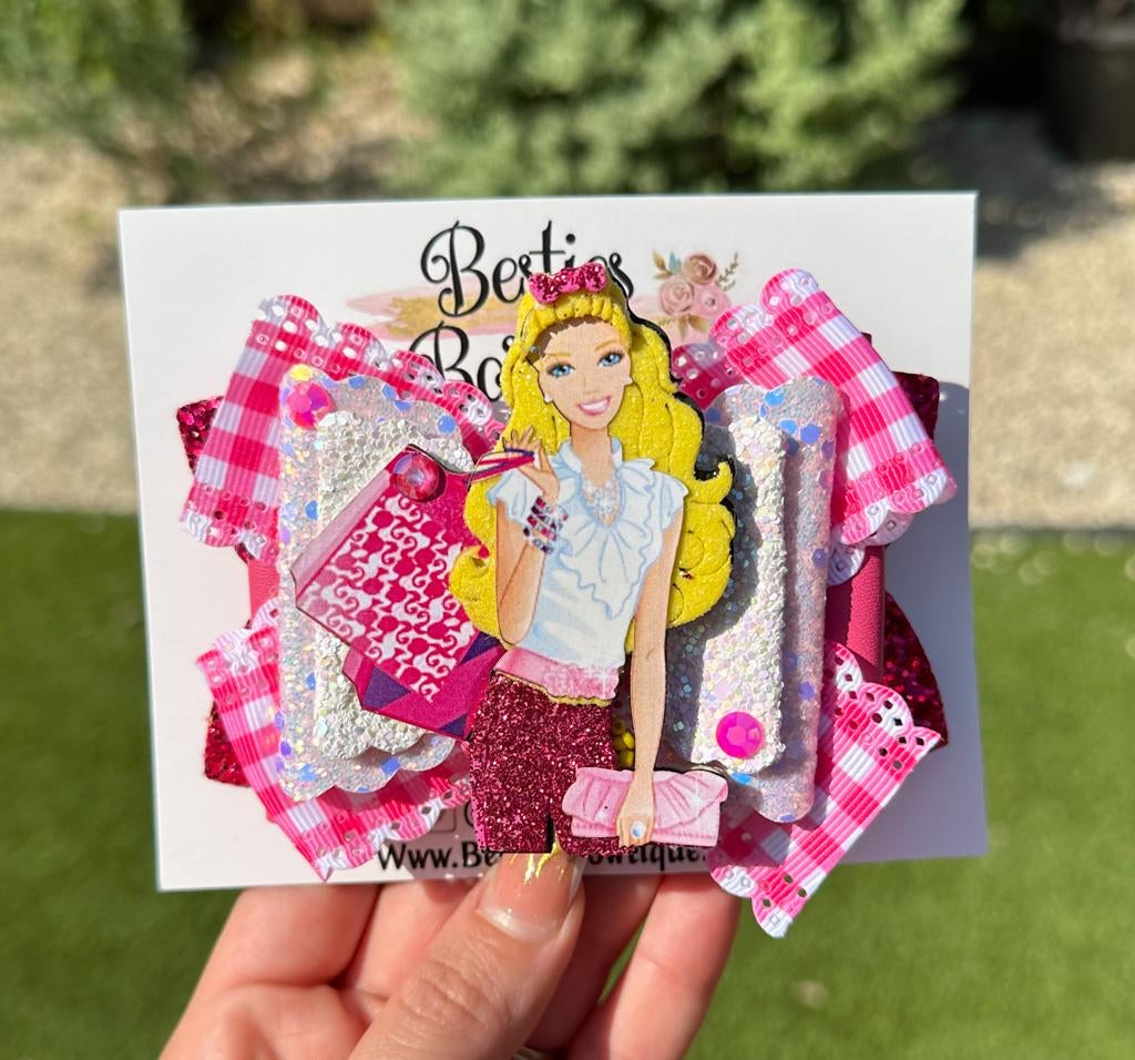 In a Barbie World 4.5” Glitter Bow