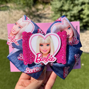 Denim Barbie 6” Ribbon Bow