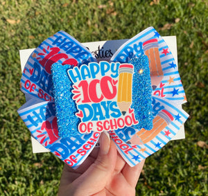 100 Days of School 6” Ribbon Bow