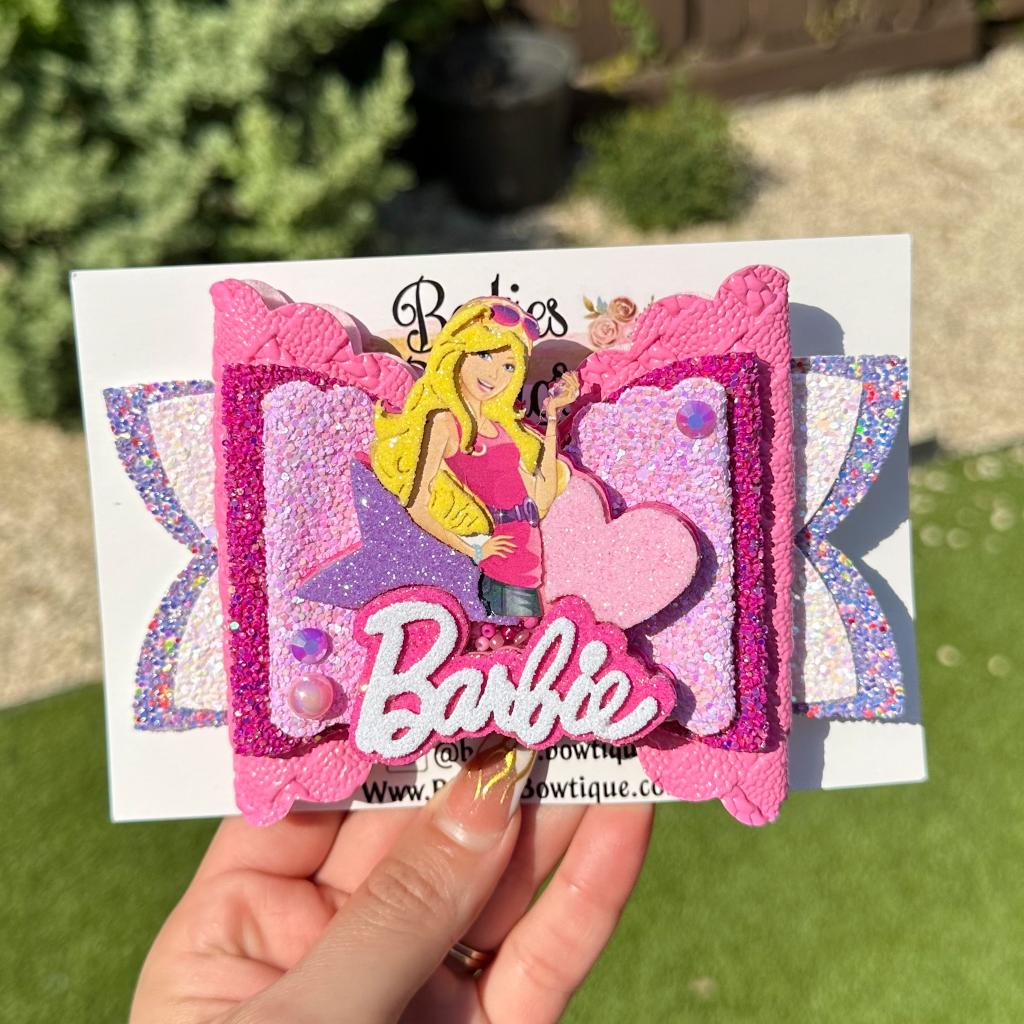 Barbie 5.5” Glitter Bow with Shaker