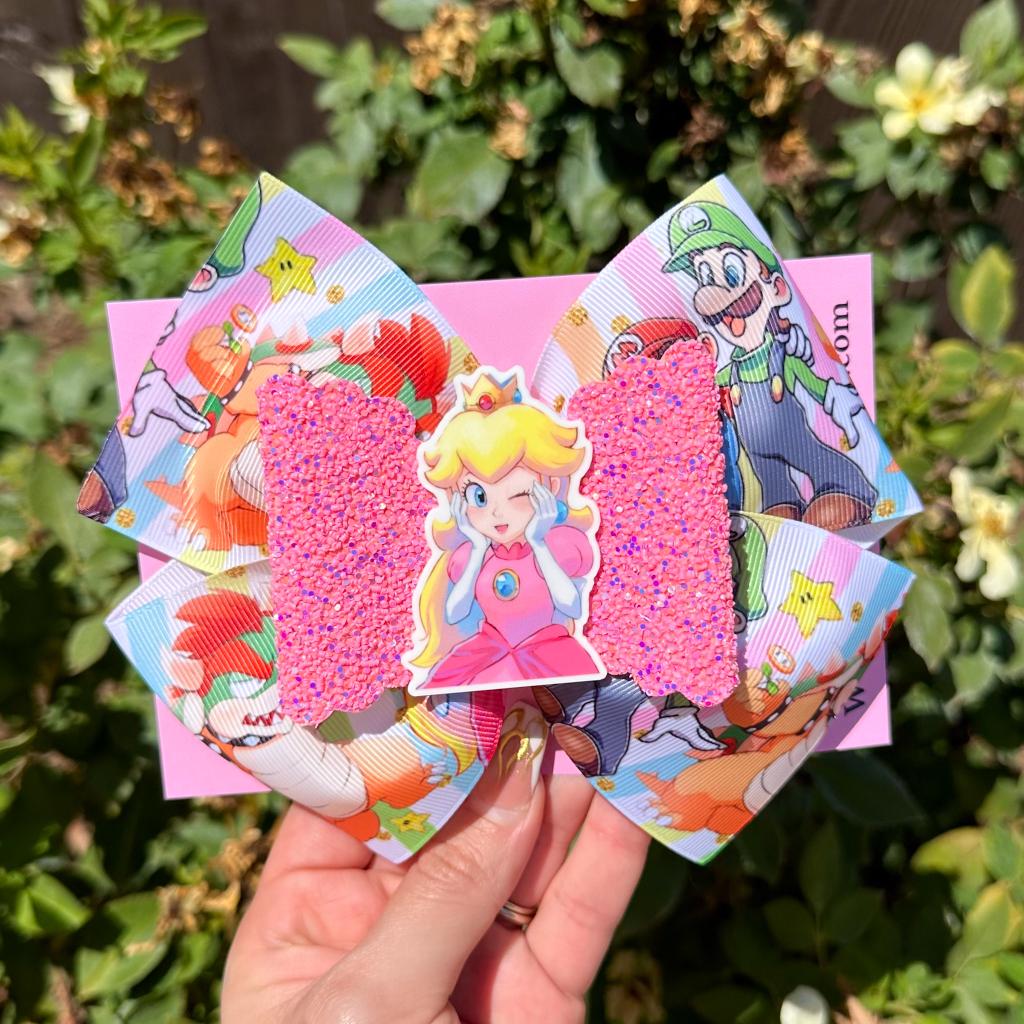 Princess Peach 6” Ribbon Bow