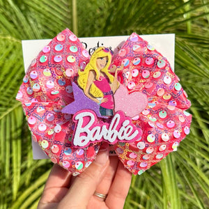 Barbie 5” Sequin Ribbon Bow