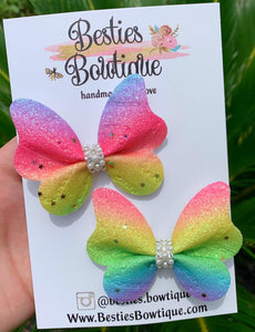 Bright Rainbow Butterfly Piggy Set