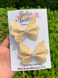 Yellow Lace Butterfly Piggy Set