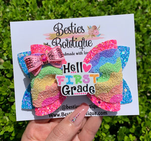 Hello First Grade 4.5” Bow