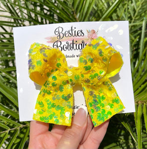 Yellow 4” Sequin Bow