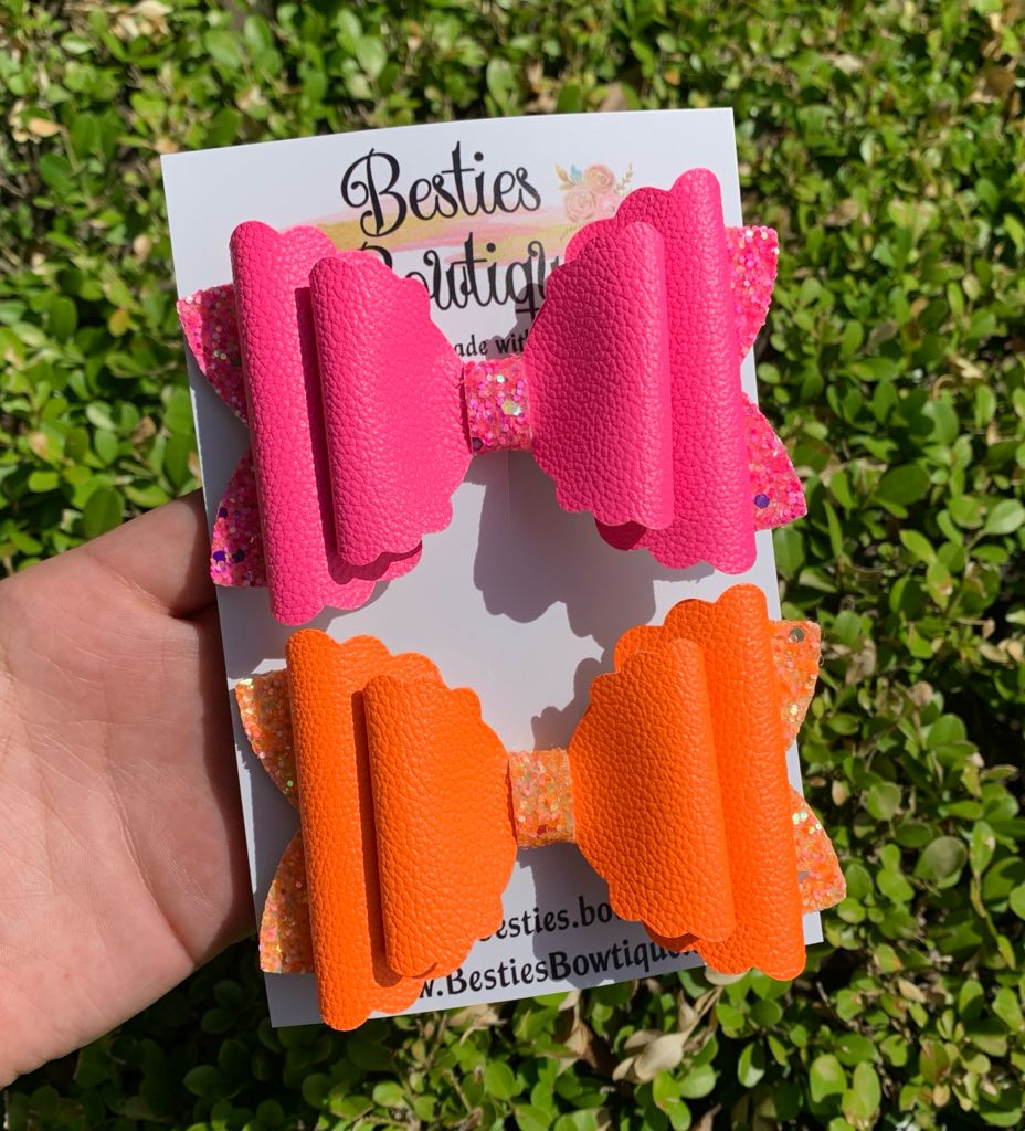 Neons Set of Two 4” Bows