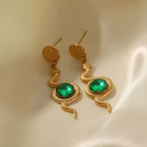 Gold Plated Luxurious Snake Earrings