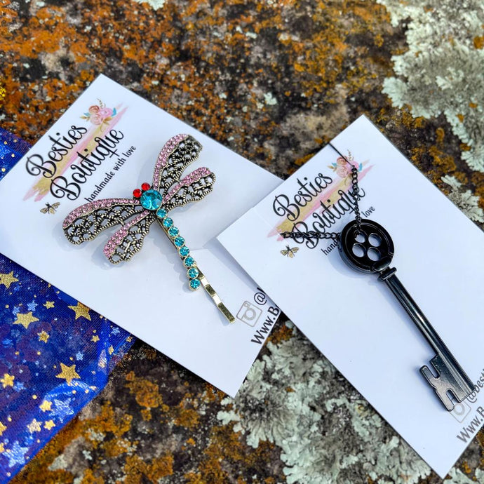 Coraline Hair Clip & Necklace Set